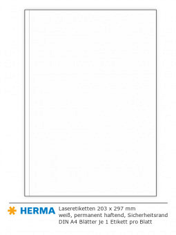 Laseretiketten 203 x 297 mm (ca. DIN A4)