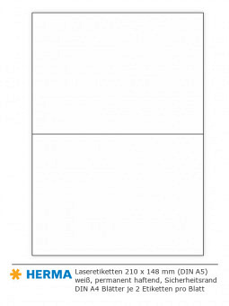 Laseretiketten 148 x 210 mm (DIN A5)