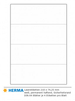 Laseretiketten 74,25 x 210 mm
