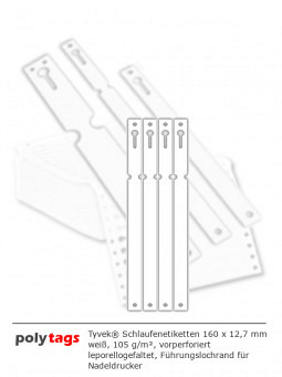 Tyvek Schlaufenetiketten 1612 weiß