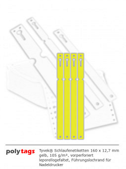 Tyvek Schlaufenetiketten 1612 gelb