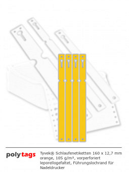 Tyvek Schlaufenetiketten 1612 orange
