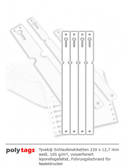 Tyvek Schlaufenetiketten 2212 weiß