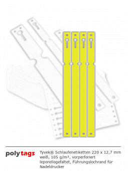Tyvek Schlaufenetiketten 2212 gelb