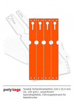 Tyvek Schlaufenetiketten 2225 rot