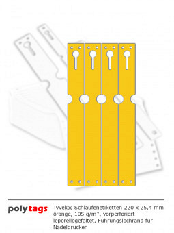 Tyvek Schlaufenetiketten 2225 orange