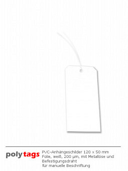 PVC-Anhängeschilder 1250 MD weiß