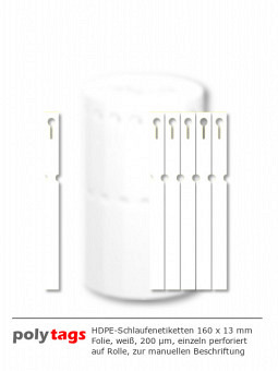 HDPE-Schlaufenetiketten 16131H weiß