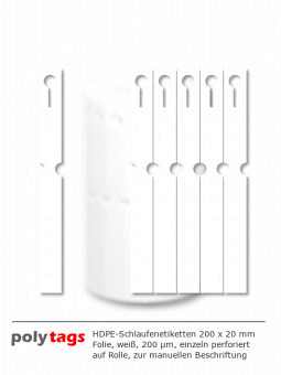 HDPE-Schlaufenetiketten 20201H weiß