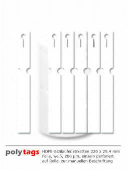 HDPE-Schlaufenetiketten 22251H weiß