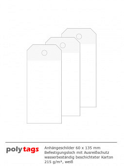Anhängeschilder 135 x 60 mm