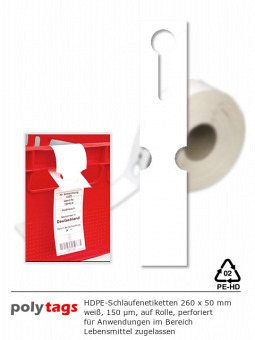 HDPE-Schlaufenetiketten 2650 weiß