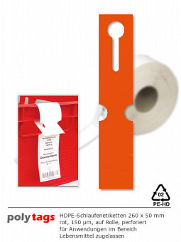 HDPE-Schlaufenetiketten 2650 rot