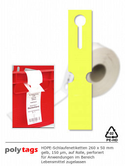HDPE-Schlaufenetiketten 2650 gelb