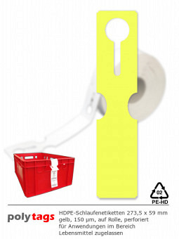 HDPE-Schlaufenetiketten 2759 gelb