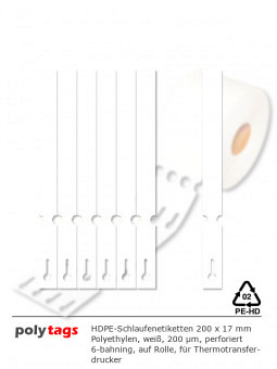 HDPE-Schlaufenetiketten 20171 weiß