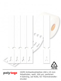 HDPE-Schlaufenetiketten 20251 weiß