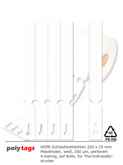 HDPE-Schlaufenetiketten 25251 weiß