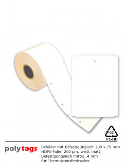 HDPE-Anhängeschilder 1075 weiß