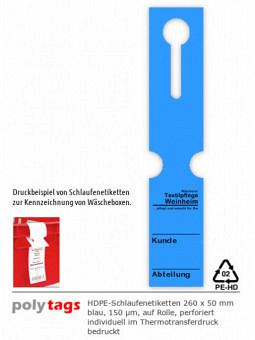 HDPE-Schlaufenetiketten 2650 TTD blau