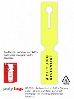 HDPE-Schlaufenetiketten 2650 TTD gelb