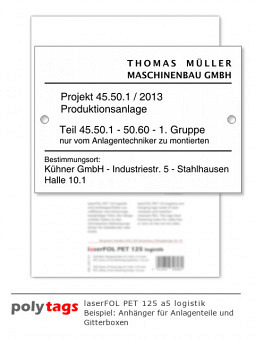laserFOL PET 125 a5 logistik - 500 Blatt
