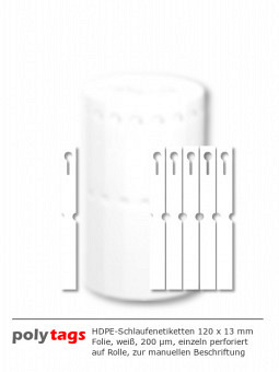 HDPE-Schlaufenetiketten 12131H weiß