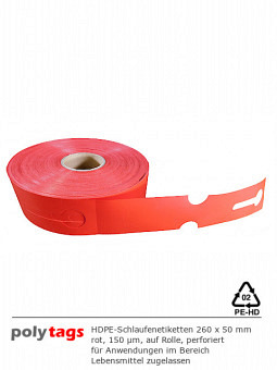 HDPE-Schlaufenetiketten 2650 rot