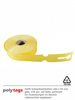 HDPE-Schlaufenetiketten 2650 gelb