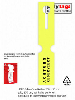 HDPE-Schlaufenetiketten 2650 TTD gelb